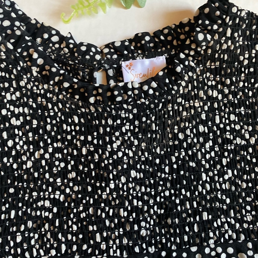 Siren Lily Black & White Polka Dot Stretch Dress. NWT Size 3X Workwear Boho - Picture 6 of 11